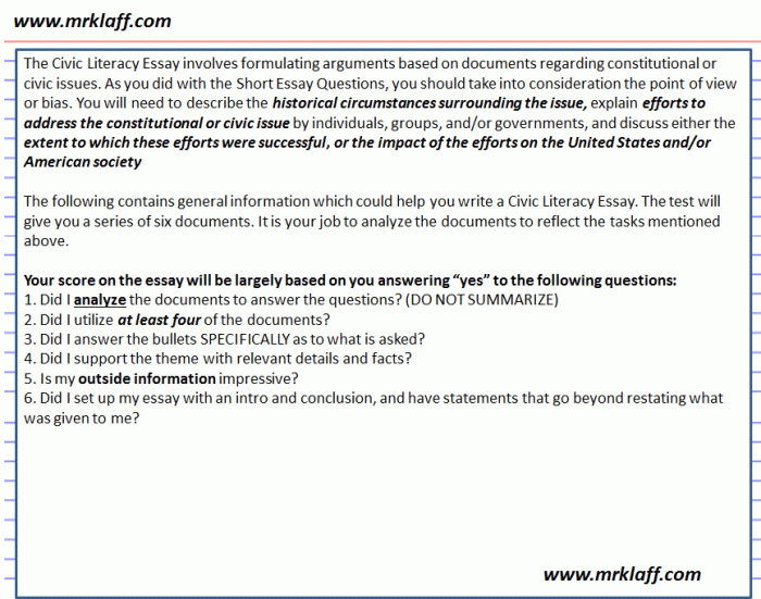 Part 3 civic literacy essay answers
