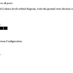 Orbital diagram valence partial level electron configuration ground state give each group steps please show solved