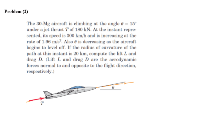 An aircraft is climbing at a 30 degree angle