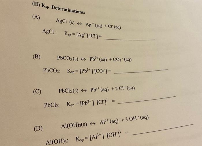 Give the expression for the solubility product constant for pbcl2