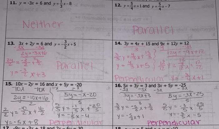 Writing linear equations in slope-intercept form answer key