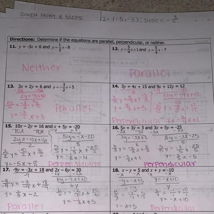 Writing linear equations in slope-intercept form answer key