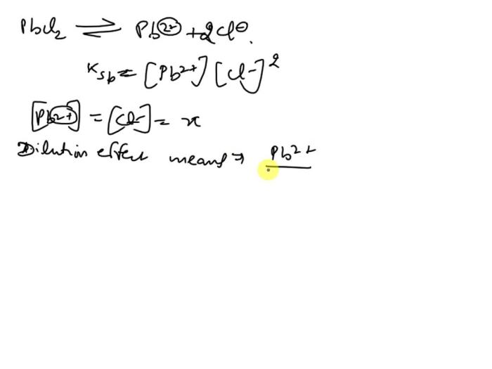 Give the expression for the solubility product constant for pbcl2